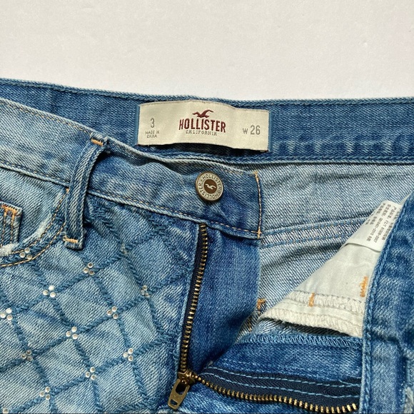 Hollister | Distressed Jean Shorts w/rhinestones - Picture 1 of 5